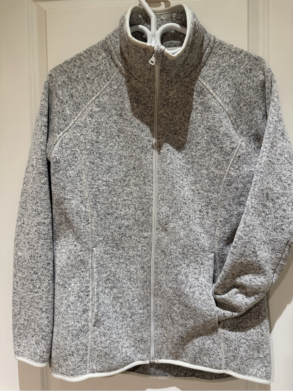 Ladies Eddie Bauer Heather Gray Full-Zip Fleece Jacket